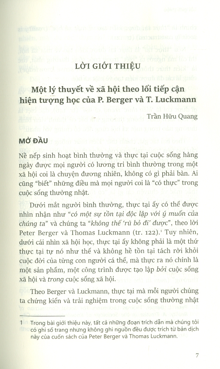 Sự Kiến Tạo Xã Hội Về Thực Tại - The Social Construction Of Reality (Bìa Cứng)