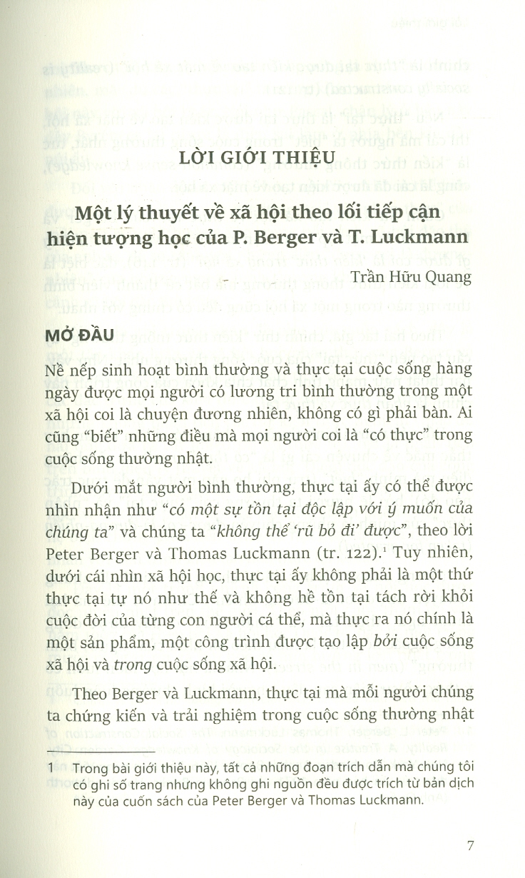 Sự Kiến Tạo Xã Hội Về Thực Tại - The Social Construction Of Reality (Bìa Cứng)