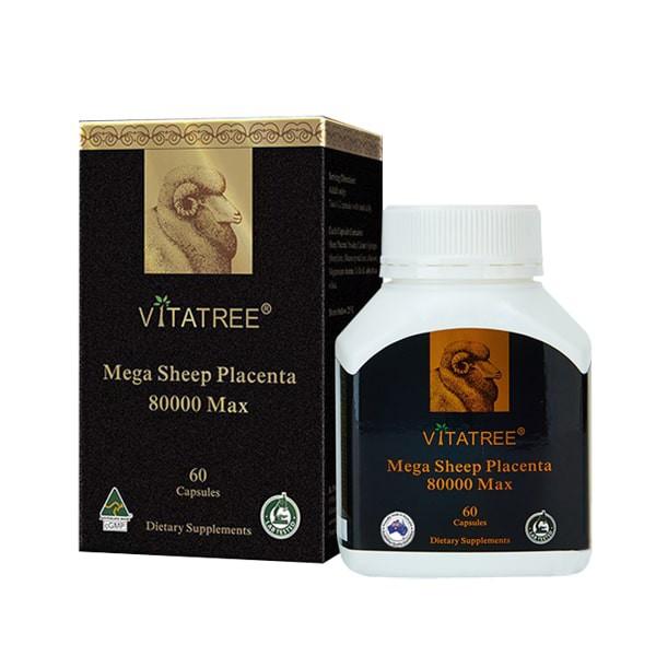 Thực Phẩm Bảo Vệ Sức Khỏe VITATREE Úc VIÊN UỐNG SIÊU NHAU THAI CỪU - ĐÁNH BAY NÁM TÀN NHANG - DA TRẮNG HỒNG MỊN - 80,000mg 60 VIÊN