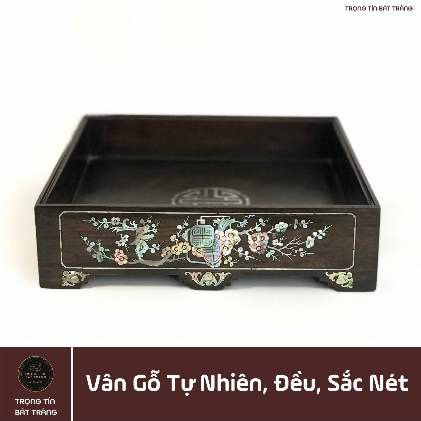 Khay Trà Gỗ Ngụ Hình Vuông Kích Thước 26*26*7 cm KT 93