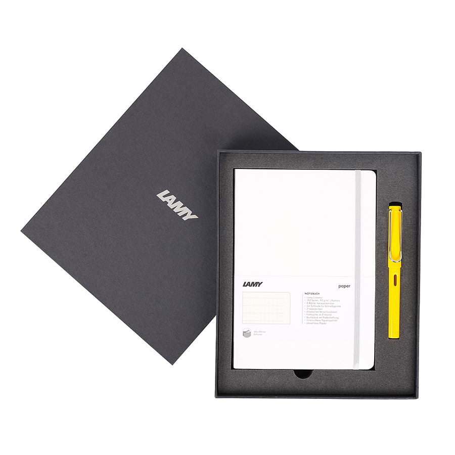 Lamy Notebook A5 Softcover White + Lamy Safari Yellow - GSNSa0032