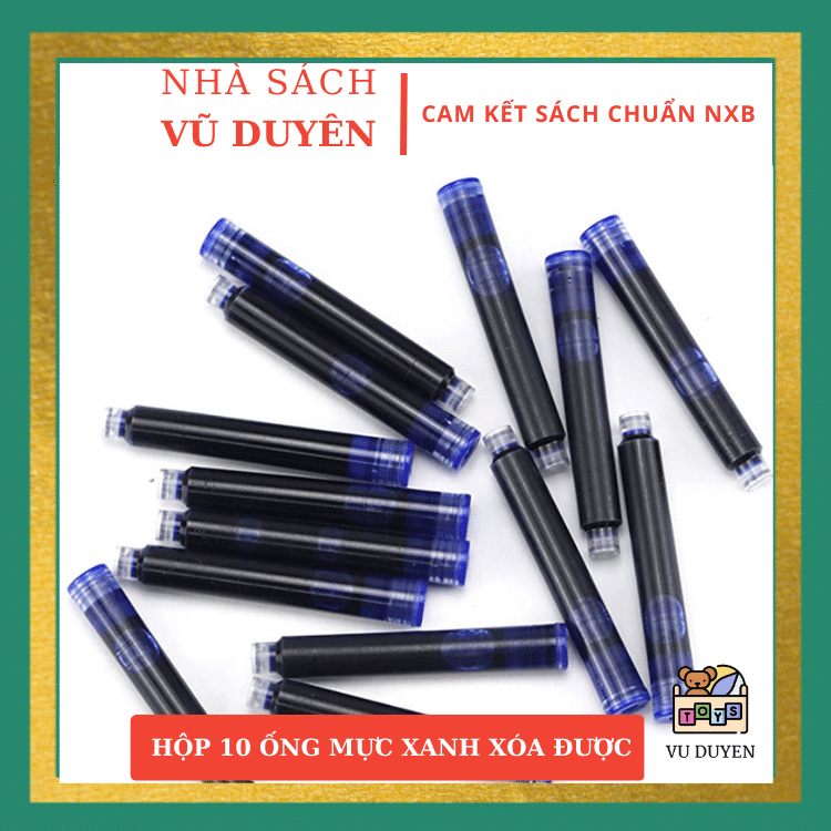 Hộp 10 ống mực xanh cỡ 3,4mm dùng được cho các bút mực luyện chữ