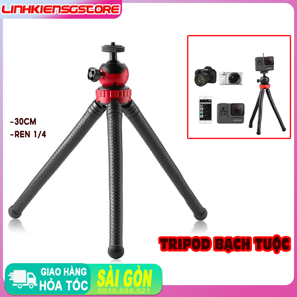 Chân máy ảnh tripod bạch tuộc hợp kim siêu bền đầu khớp xoay 360 độ