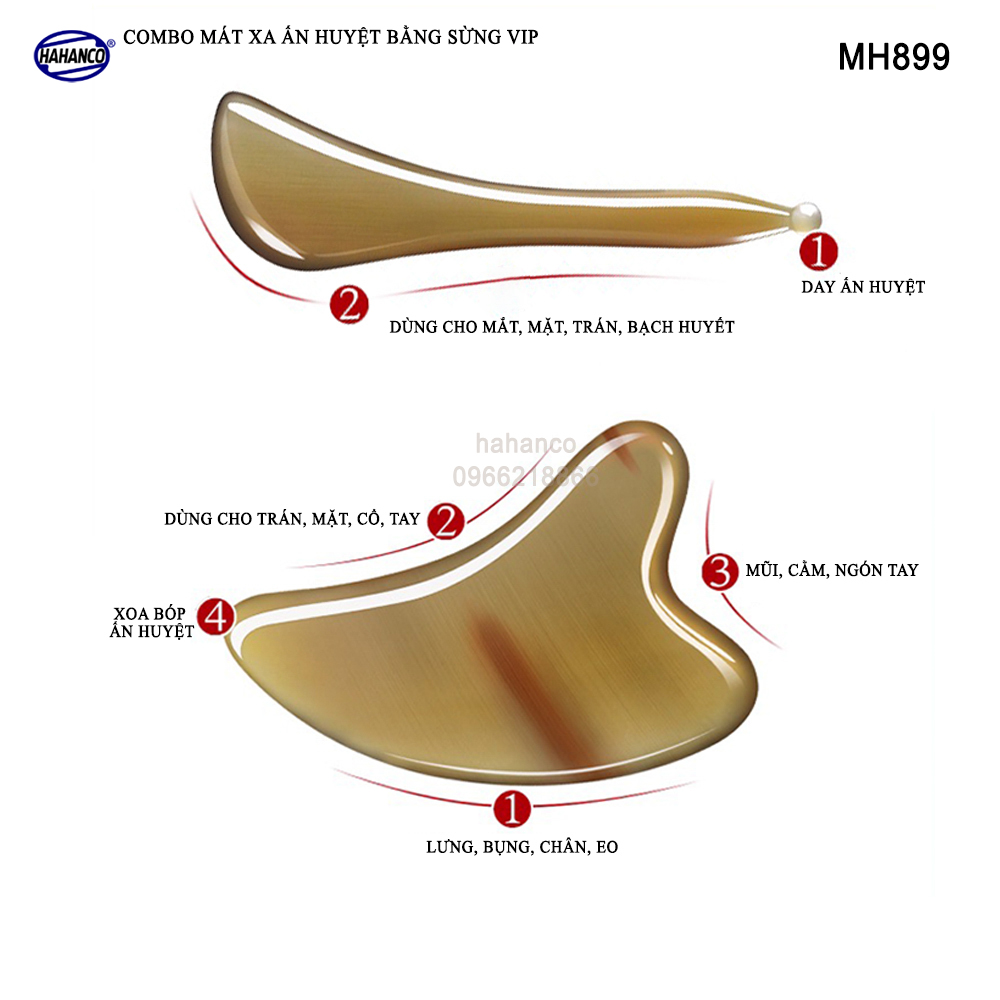 Combo Mát xa làm đẹp da bằng sừng Super VIP - Làm Mịn Da Mặt Và Toàn Thân/ giúp lưu thông khí huyết - MH899 - HAHANCO