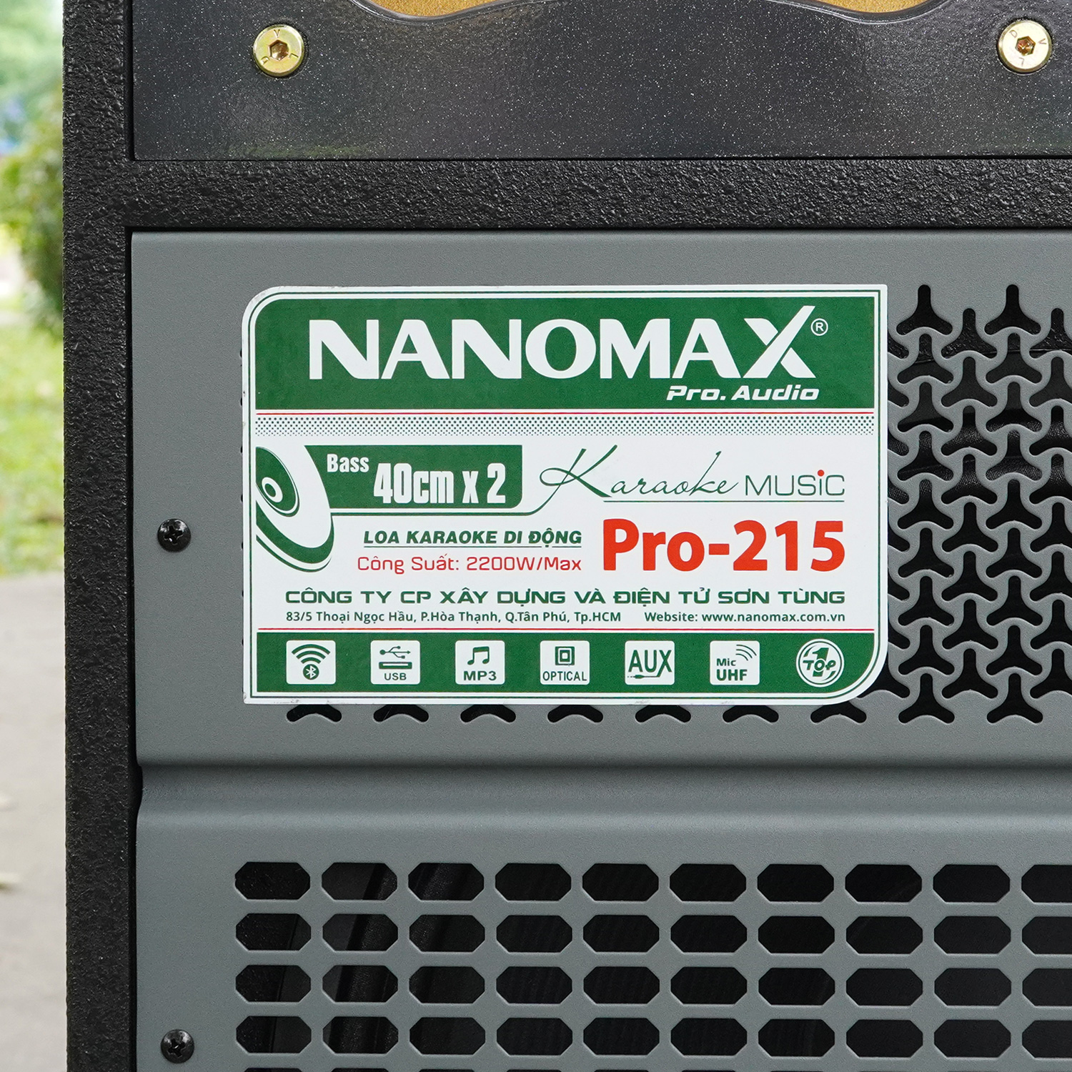 Loa Kéo Bình Bass Đôi Nanomax Pro-215 2200w Bass 40cm x2 Karaoke Bluetooth Hàng Chính Hãng