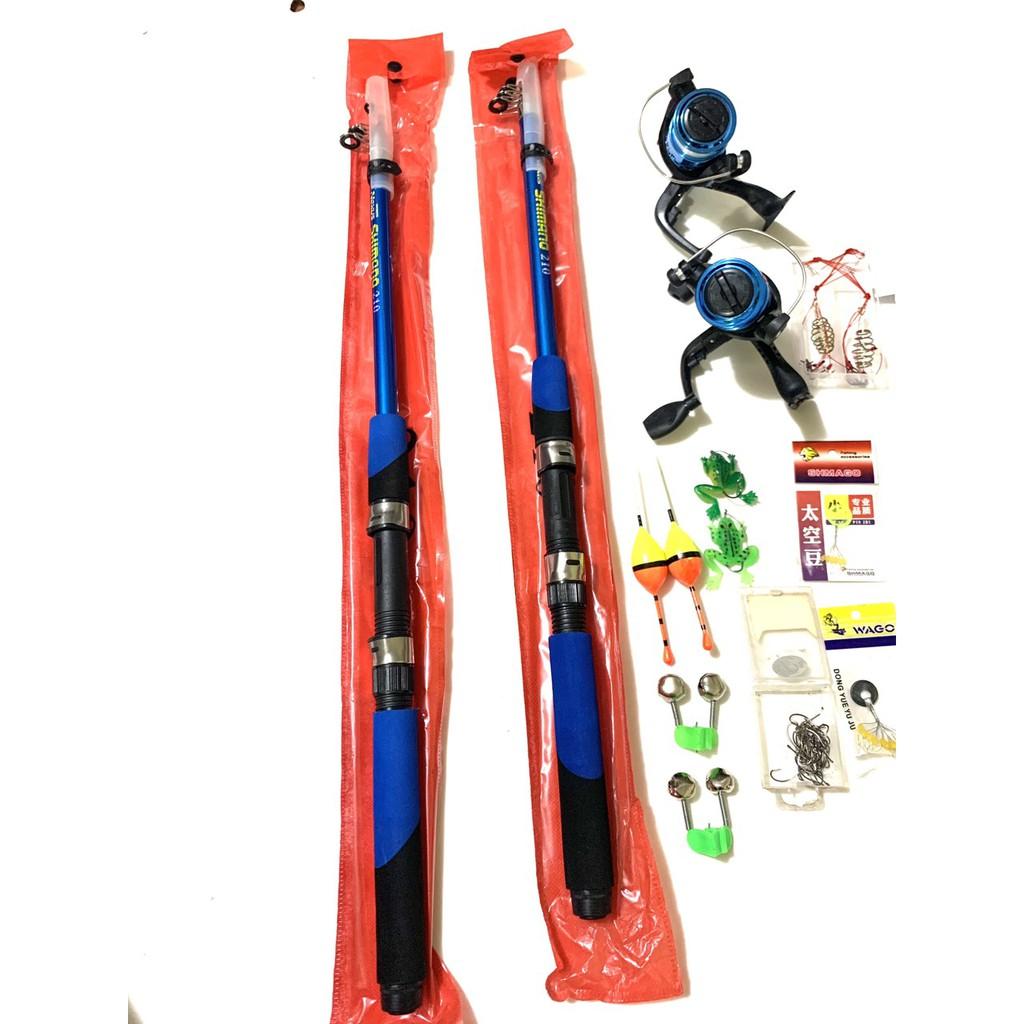 COMBO CẦN CÂU CÁ 2 CẦN 2 MÁY VÀ ĐỦ PHỤ KIỆN  COMBO CẦN CÂU 2 CẦN 2 MÁY