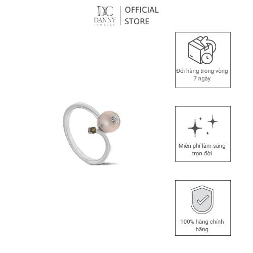 Nhẫn Nữ Danny Jewelry Bạc 925 Đính Ngọc Ốc &amp; Đá Sapphire N0103 Xi Rhodium