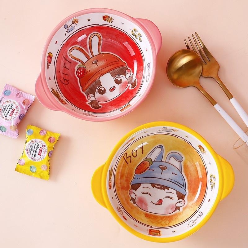 Bát Ăn Cơm Bát Sứ 2 Tai CuTe Đáng Yêu Cho Bé