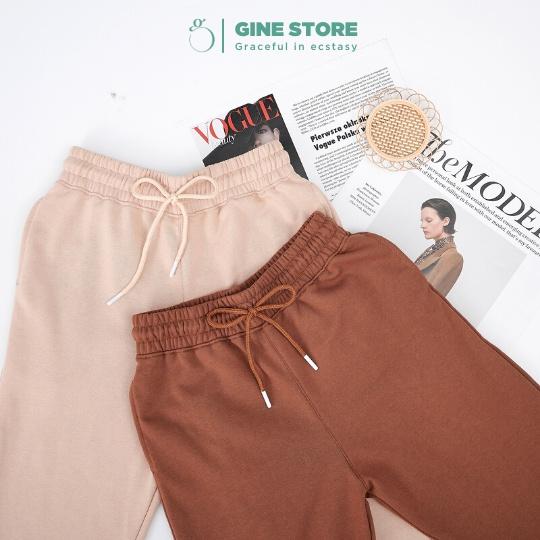 Quần jogger thể thao nữ Sporty - Lưng thun co giãn, hack dáng, phong cách thể thao, cạp chun cotton GINE STORE - VỚ TRẮNG