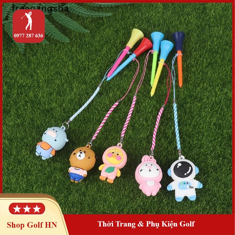 Tee golf dây cao su giá đỡ bóng chơi golf với dây treo họa tiết nhiều hình dễ thương TG066