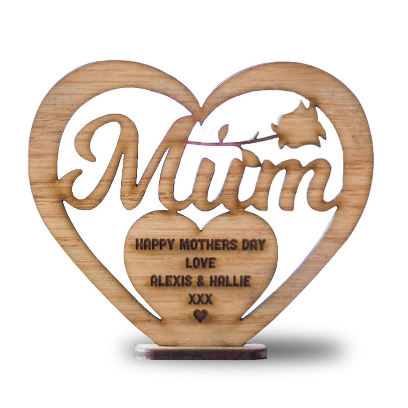 Wooden Plaque Art Craft Hollow Decoration Standing Sign for Home Ornament