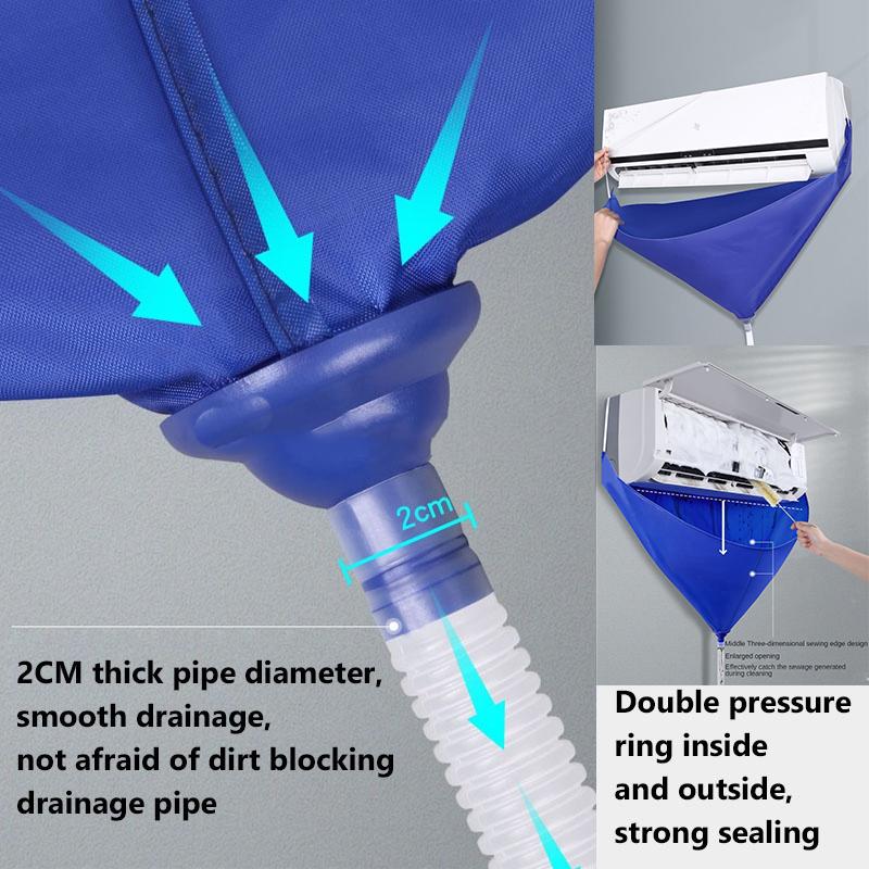 Vỏ làm sạch máy điều hòa không khí PVC, 93cm, túi làm sạch mã hóa không khí, ống nước 2m, dụng cụ điều hòa không khí 1-1.5p nhà