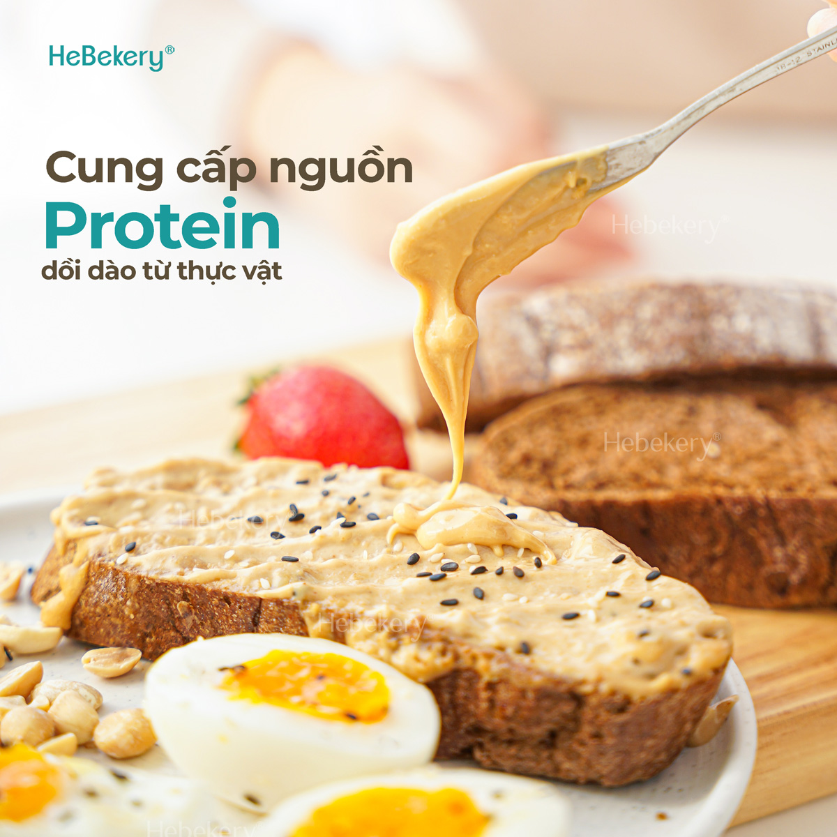 Bơ Hạnh Nhân Eat Clean Nguyên Chất Không Đường Healthy HEBEKERY by HEBE