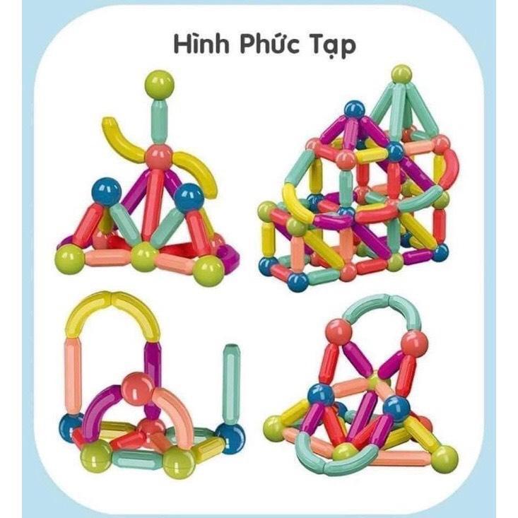 Bộ xếp hình nam châm - Đồ chơi nam châm xếp hình thông minh cho bé hàng loại 1 - 64 chi tiết