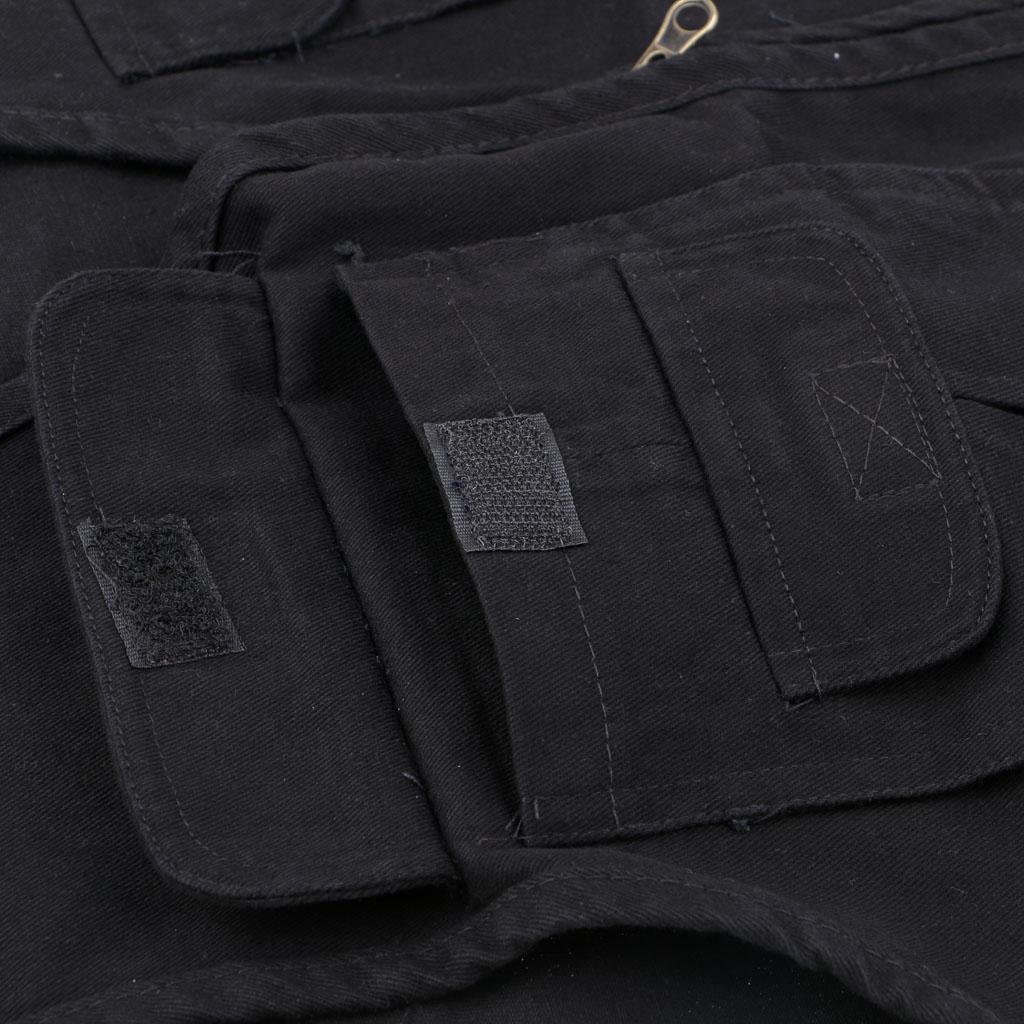 Men's Fishing Vest Utility Sports Vest Multi Pocket Waistcoat L Black