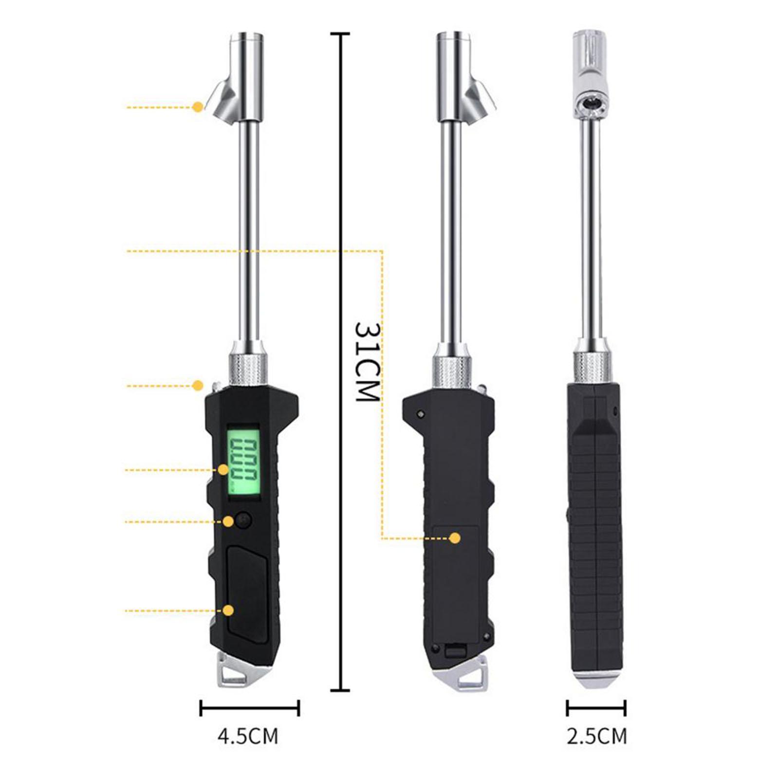 2x 0-16 Bar Digital Tire Pressure Gauge Stainless Steel for Trucks