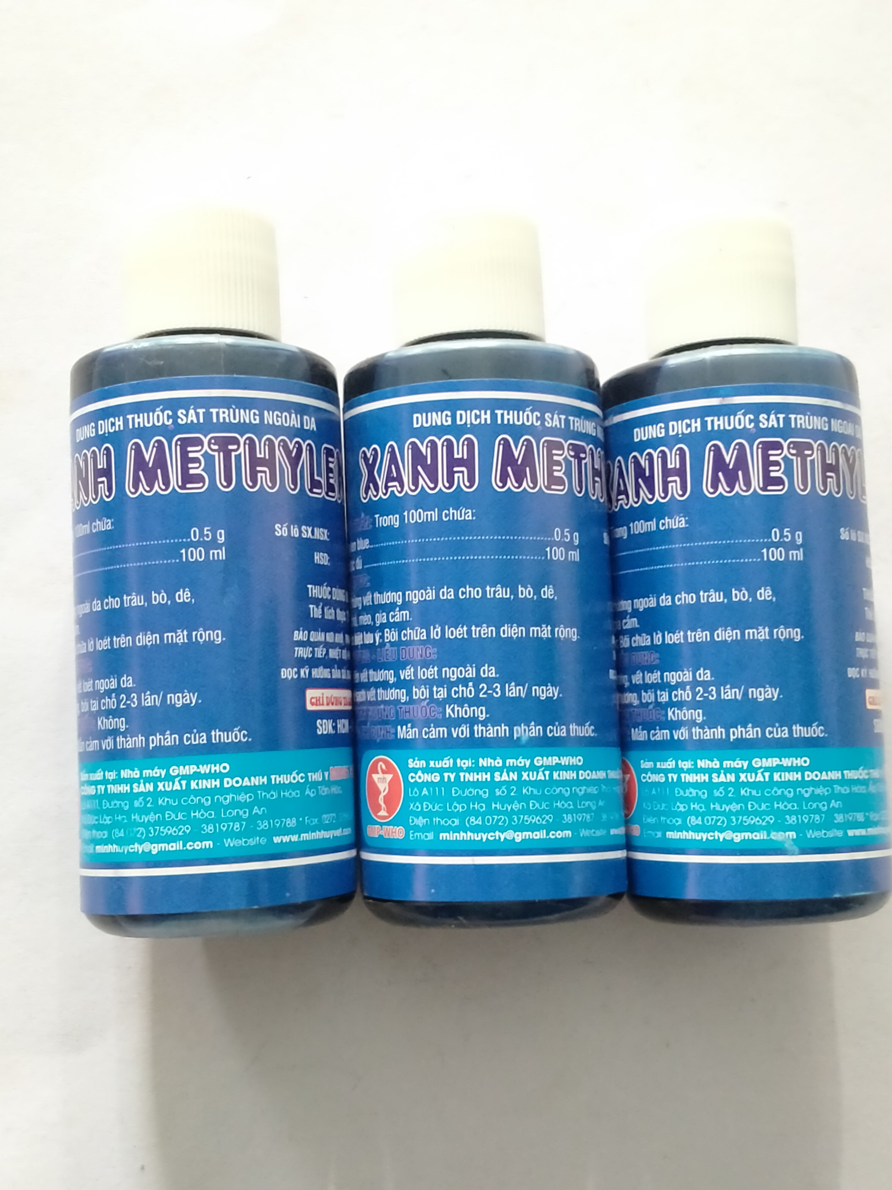 XANH METHYLEN 100ML Dung dịch thuốc sát trùng vết thương ngoài da cho chó mèo trâu bò dê gia cầm