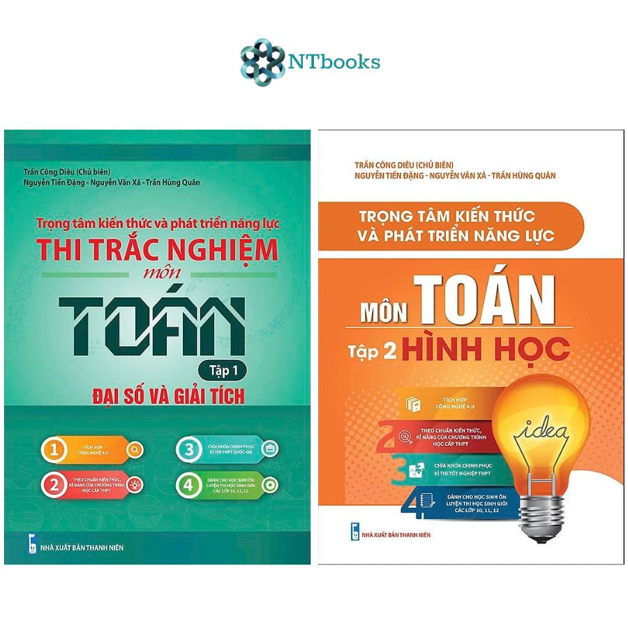 Combo Trọng Tâm Kiến Thức Và Phát Triển Năng Lực Thi Trắc Nghiệm Môn Toán Tập 1 + 2: Đại Số Và Giải Tích, Hình Học (2 Quyển)