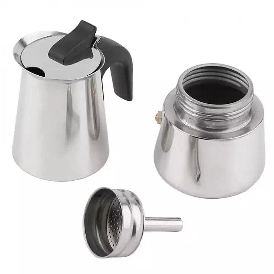 Ấm pha cà phê Moka Express Inox - sử dụng được trên bếp từ