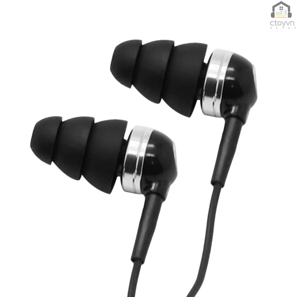 Set 3 cặp 6 cặp nút bọc đầu tai nghe nhét tai bằng silicon ba lớp màu sắc ngẫu nhiên