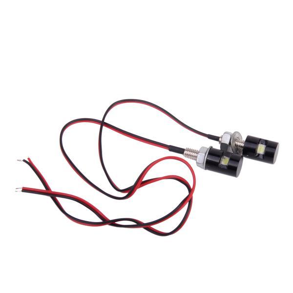 2xWaterproof 12V LED SMD Motorcycle Car Plate Stud Screw Lamp Light