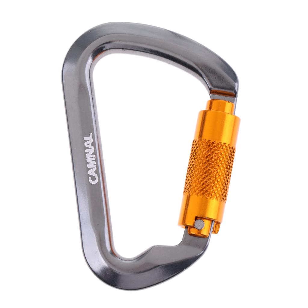 25KN / 2500KG Twist Gate Auto Self Lock Carabiner for Rock Climbing Caving Arborist Rigging Rappelling Rescue Outdoor Sport Tool