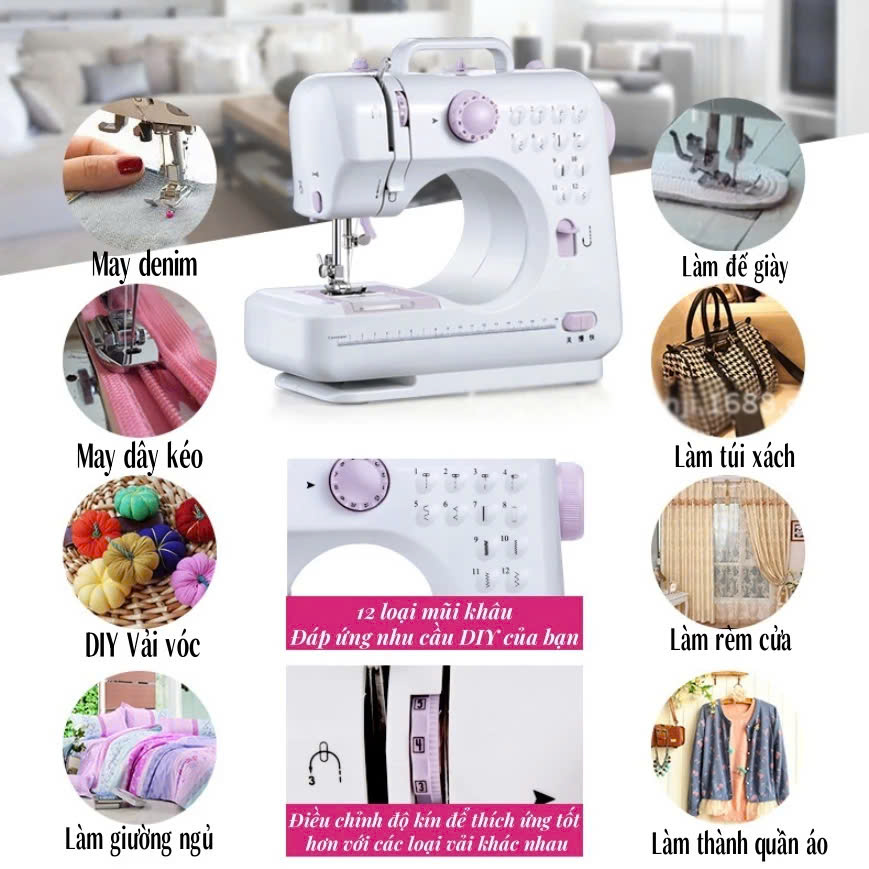 Máy May Mini Cao Cấp Đa Chức Năng Gia Đình: 12 Loại Mũi Khâu - Đáp Ứng Nhiều Nhu Cầu Khác Nhau Của Bạn, ĐÈN TRANG TRÍ