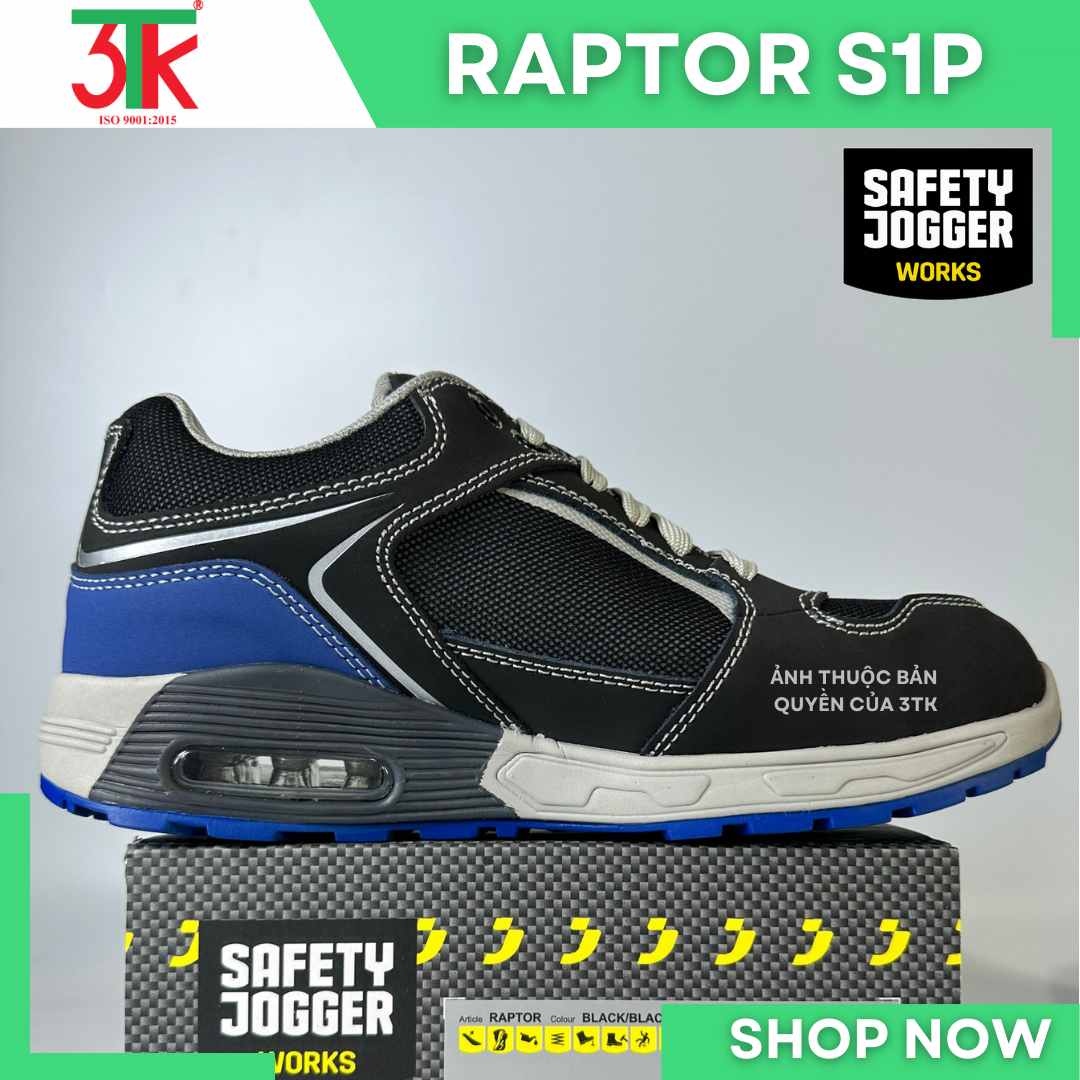 Giày Bảo Hộ Lao Động Safety Jogger RAPTOR S3 Da Cao Cấp chống đinh Chống Trơn Trượt, Chống Va Đập, Chống Tĩnh Điện, siêu nhẹ Sử Dụng trong Công Trình Xây Dựng