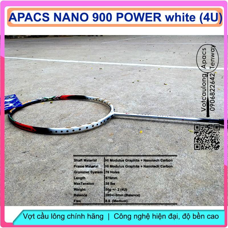 Vợt cầu lông Apacs Nano Power 900 - 4U - trắng thanh thoát