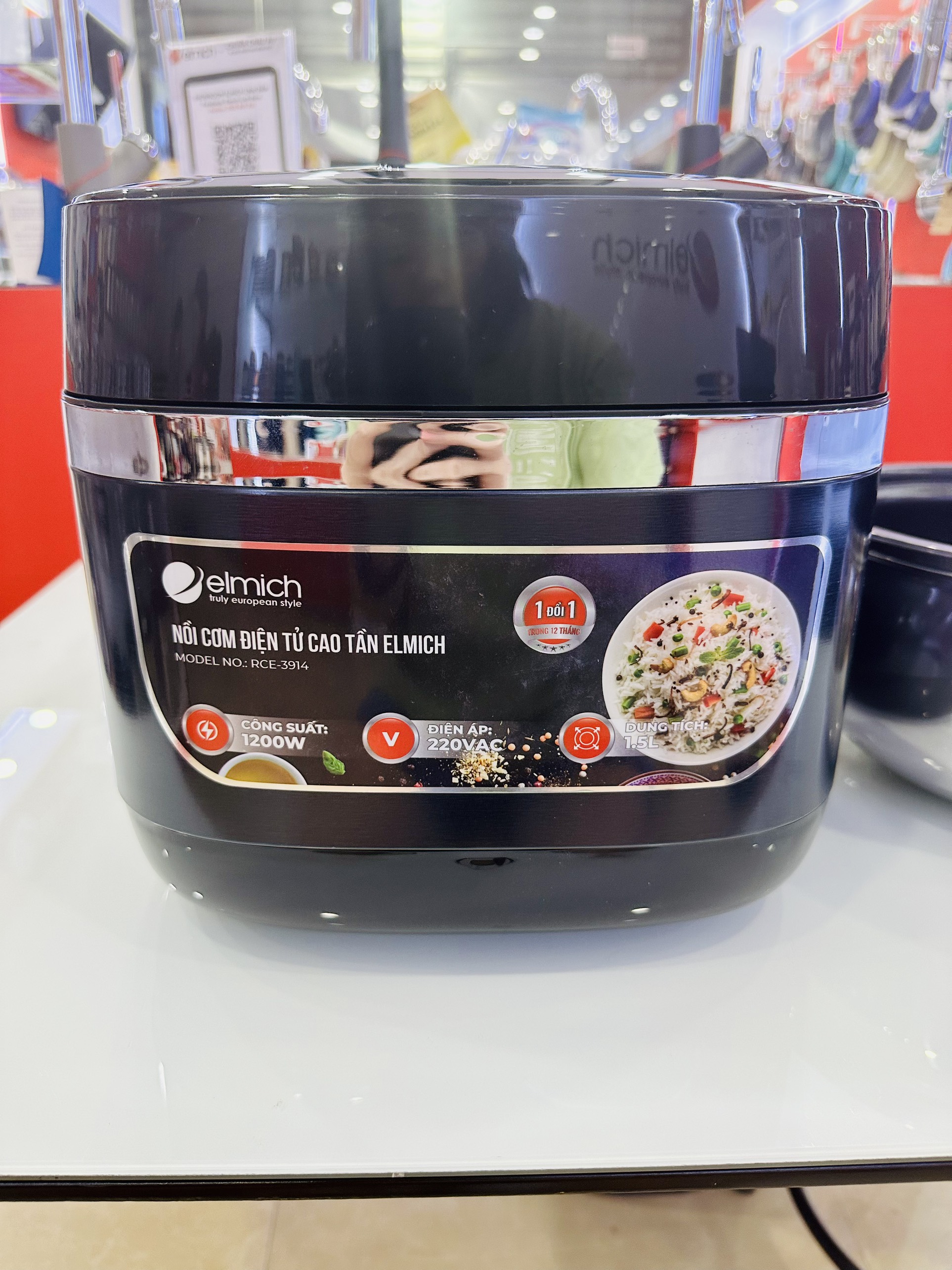 Nồi cơm điện tử cao tần Elmich 1,5L RCE-3914 IH RICECOOKER Hàng chính hãng