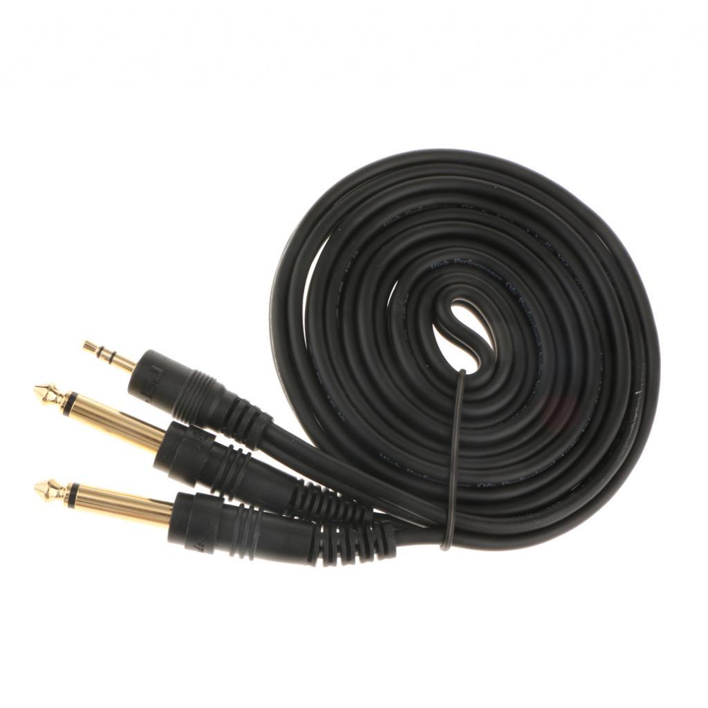 3.5mm to Double 6.5mm Adapter Male to Male Audio Cable Cord Wire 2m+1m