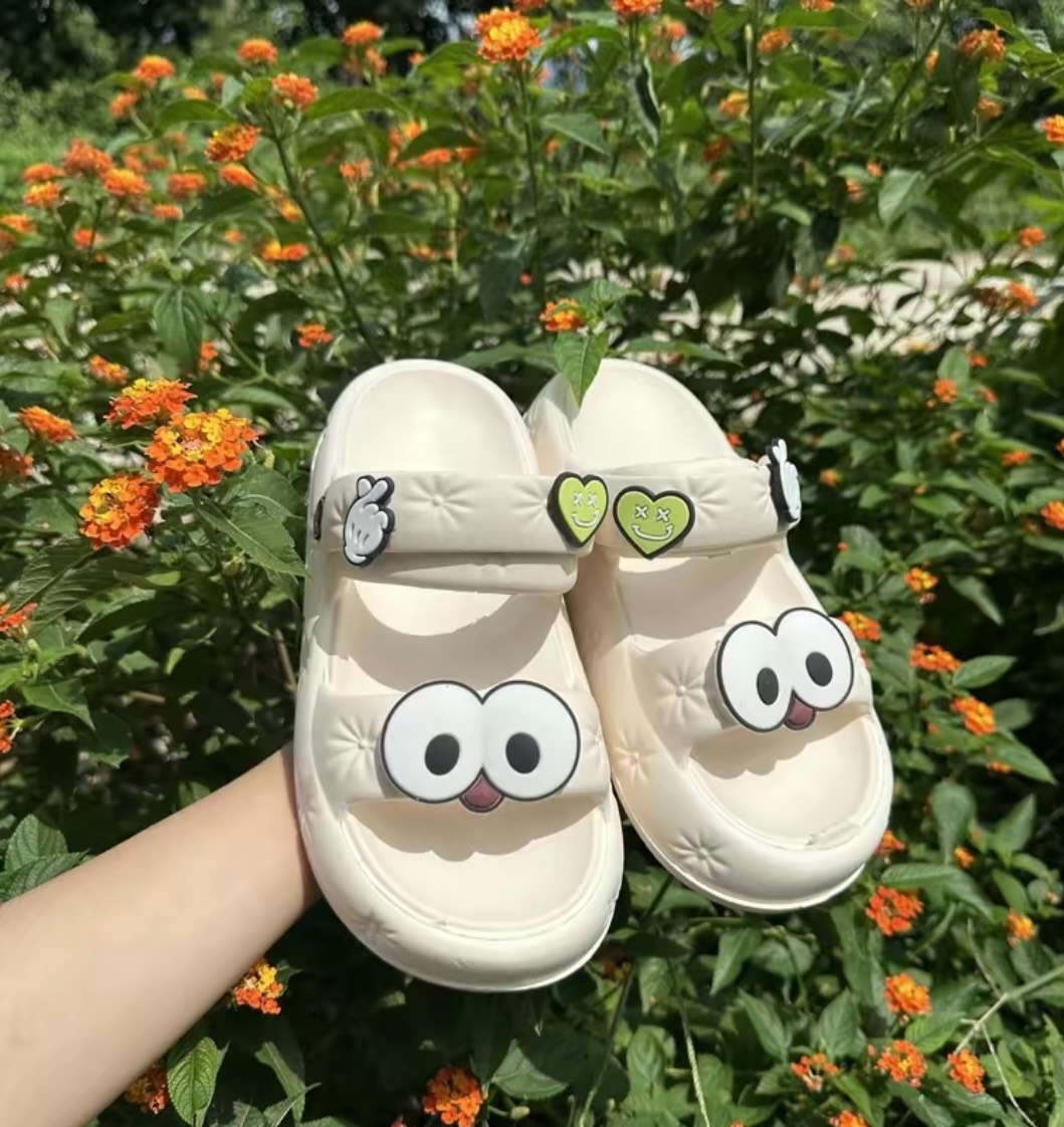 Dép cross dép sục nữ kiểu dáng sandal quai hậu cao 3 cm unisex ulzzang basic chất liệu eva bánh mì đi mưa D420