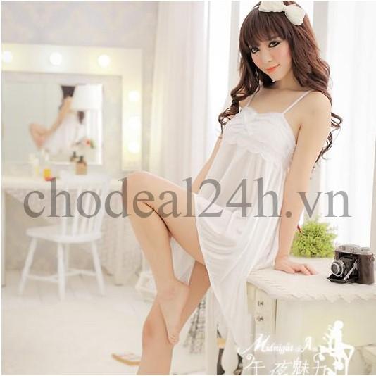 Áo đầm ngủ quyến rũ Angel CDAN03 - Trắng Phi Thun