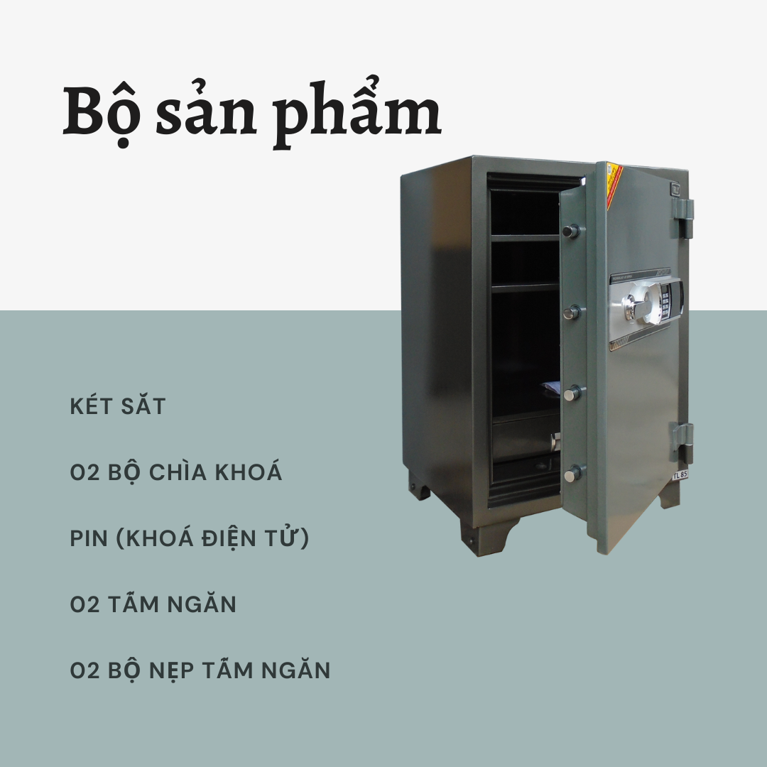 Két Sắt TRULY TL-85 Chống Cháy Cho Văn Phòng, Gia Đình Khoá Bảo Mật Chống Trộm Công Nghệ Hàn Quốc Lắp Đặt Tận Nơi - Hàng Chính Hãng