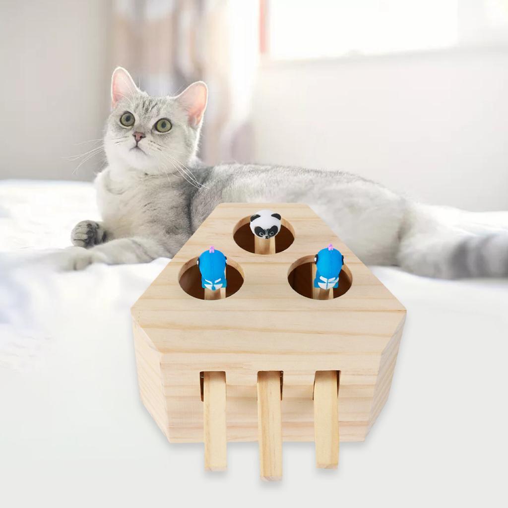 Cat  Mouse Toy Wooden  Box Puzzle Toy  Mice