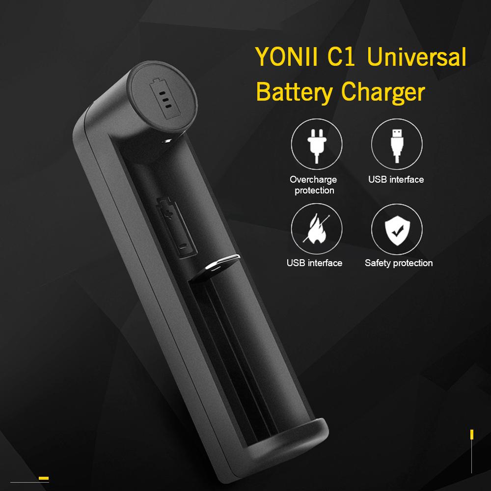 YONII C1 Universal Battery Charger Protection USB Port Batteries Charger for 18650 Li-ion Battery