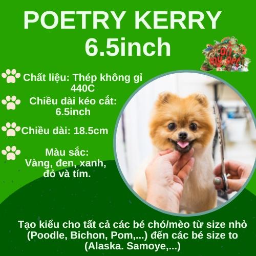 ️️️Kéo tỉa lông chuyên dụng cho Chó/Mèo Poetry Kerry - Kéo cong siêu nhẹ - 6.5 inch