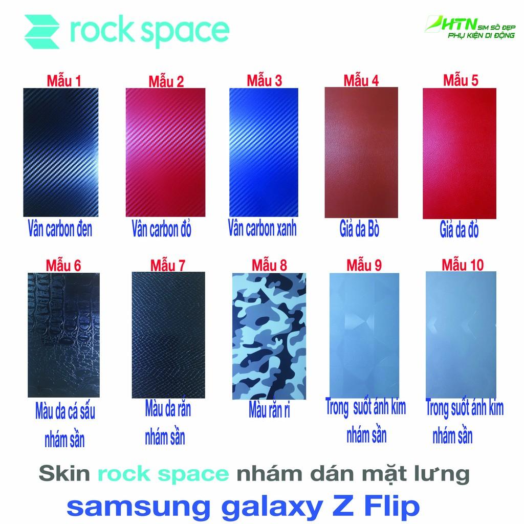 Miếng dán mặt sau lưng skin cao cấp rock space cho samsung galaxy Z Flip nhám, chống vân tay, chống va đập trầy xước - Hàng chính hãng