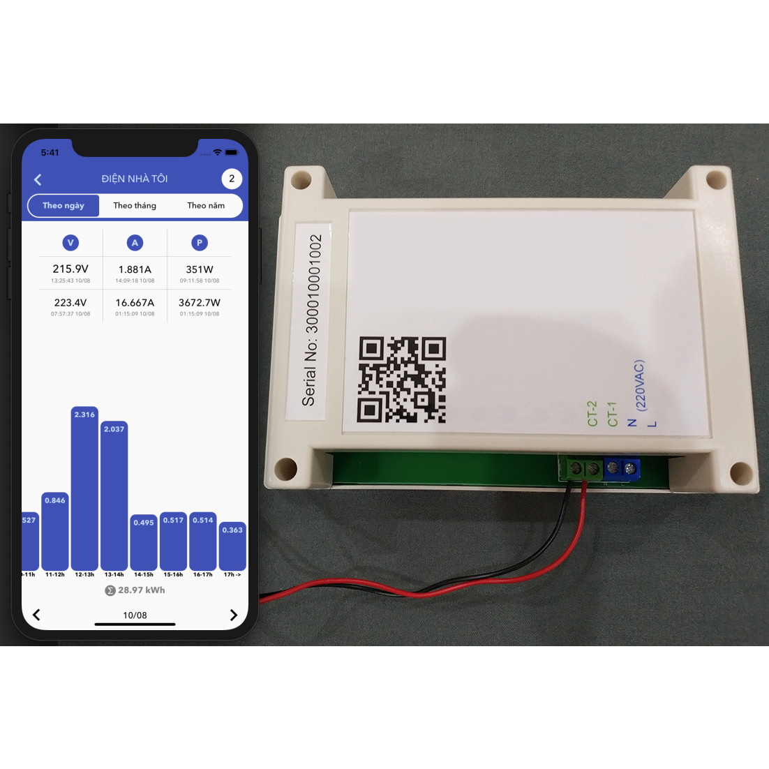 Công tơ số 100A, xem trên điện thoại tiền điện, số điện, công suất, dòng điện, điện áp theo thời gian thực