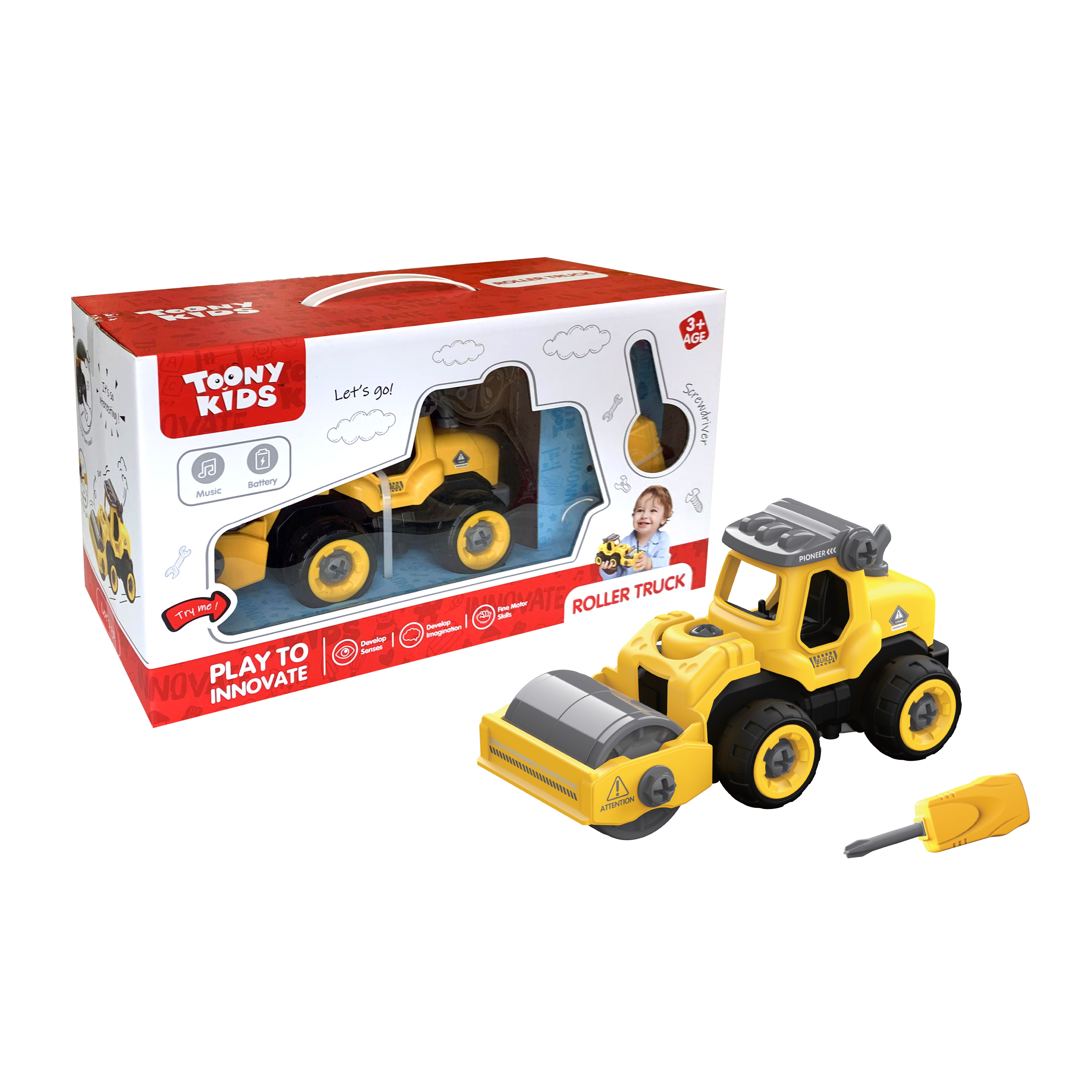 TOONY KIDS- ROLLER TRUCK - XE LU LẮP RÁP KĨ THUẬT