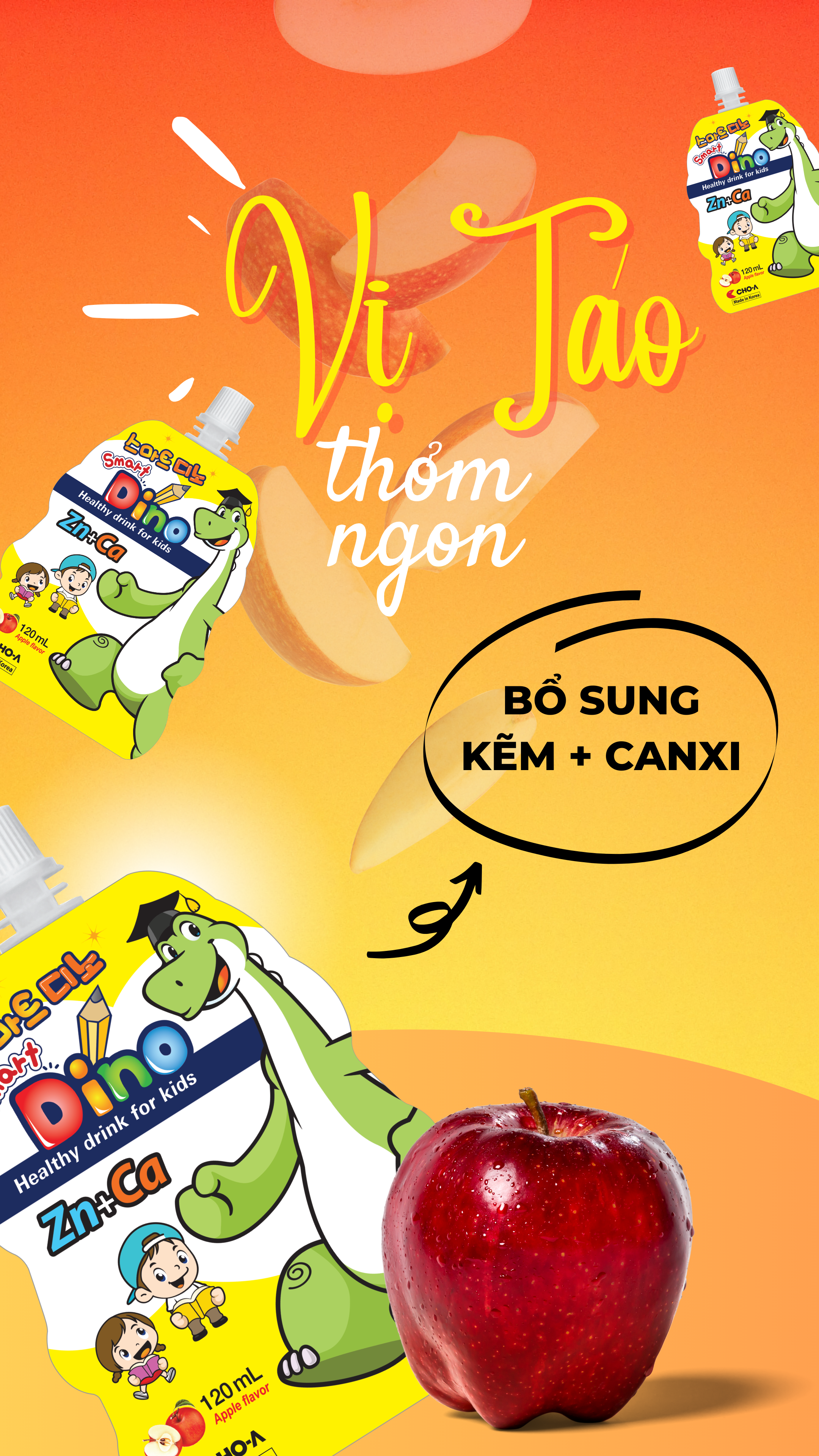 Combo 5 Gói Nước Trái Cây Dino Bổ Sung Vitamin Phù Hợp Cho Trẻ Từ 3 Tuổi (Hàng Nhập Khẩu)