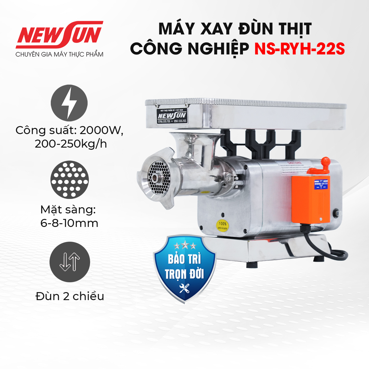 Máy xay đùn thịt công nghiệp RYH-22S NEWSUN - Hàng nhập khẩu chính hãng