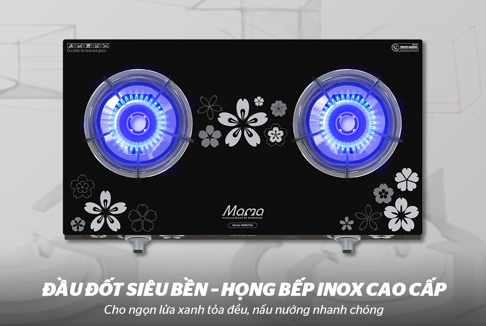 Bếp Gas Dương Kính SUNHOUSE MAMA MMB0786 - Hàng Chính Hãng
