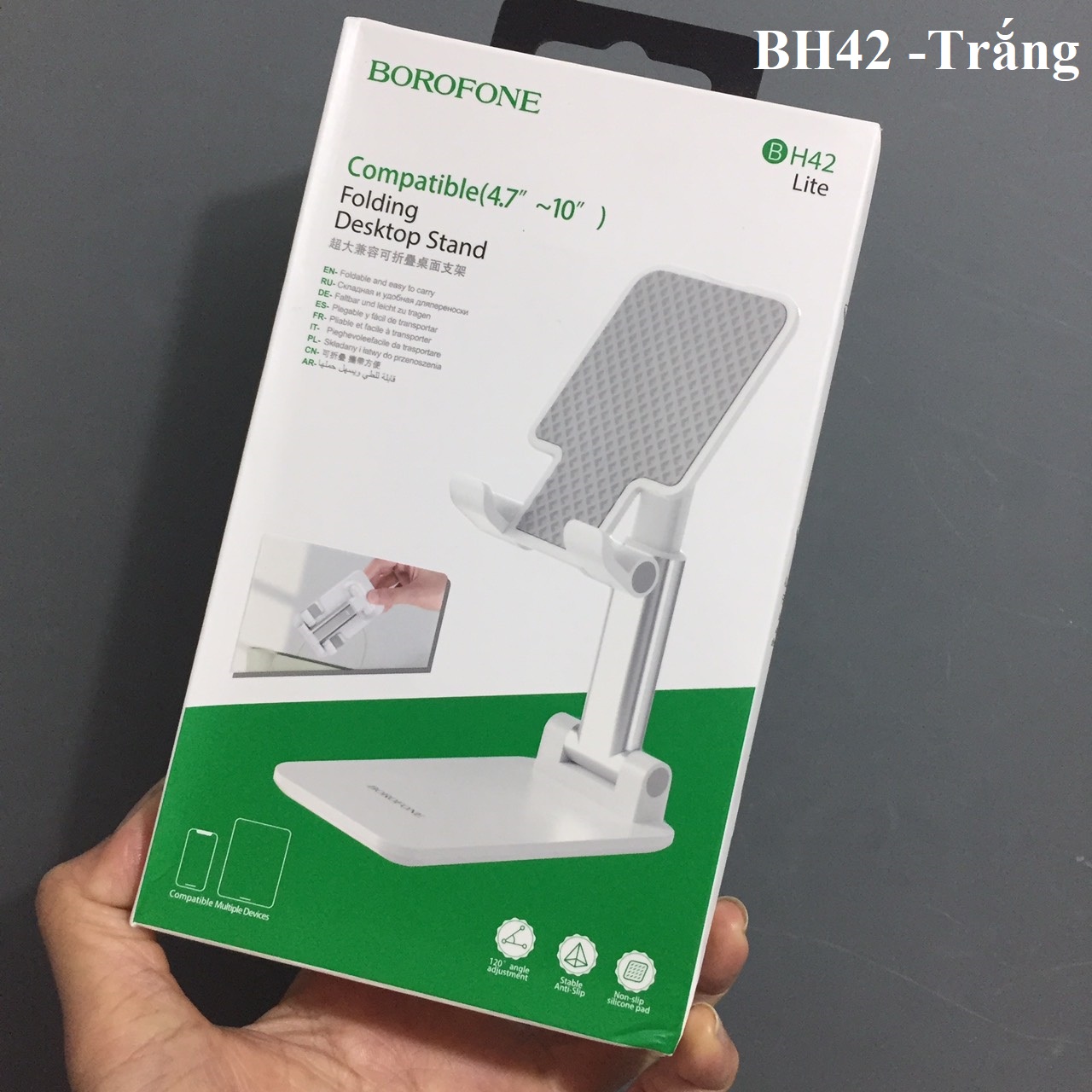 Gá đỡ điện thoại để bàn dạng xếp thay đổi chiều cao Borofone BH42 Lite - Hàng chính hãng