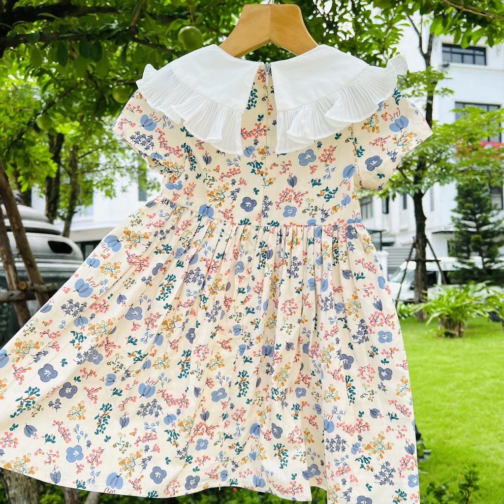 Váy bé gái,đầm bé gái hoa nhí chất thô siêu mềm mại vô cùng sang chảnh cho bé