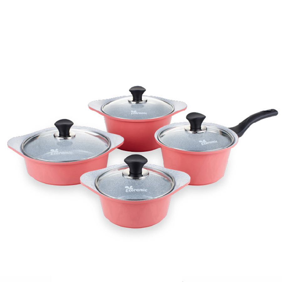 Nồi đá Ecoramic cao cấp phủ 5 lớp chống dính ceramic siêu bền – 20 cm (_20 SAUCE POT _IH)