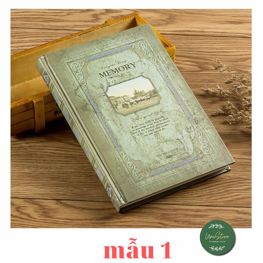 Sổ tay ghi chép kẻ ngang vintage - sổ nhật kí kẻ ngang bìa cứng phong cách cổ điển memory