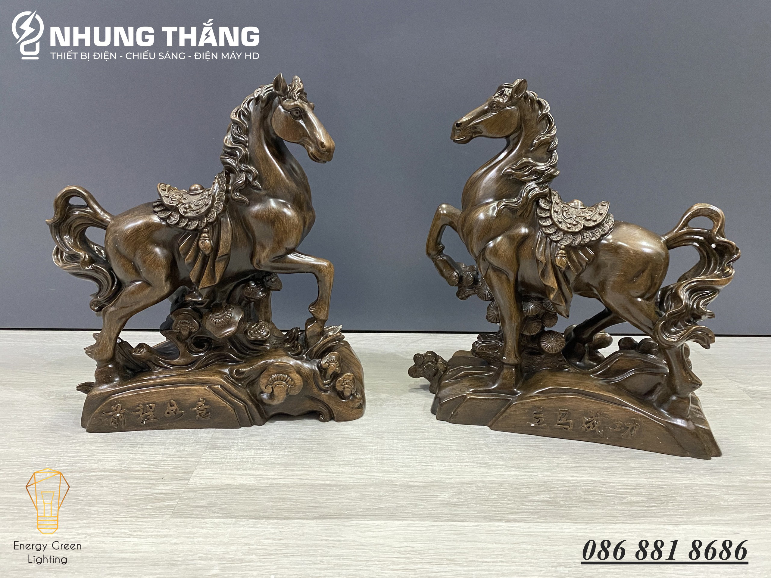 Tượng Song Mã Size To - Đem Lại Tài Lộc , May Mắn , Bình An Và Thành Công - Có Video