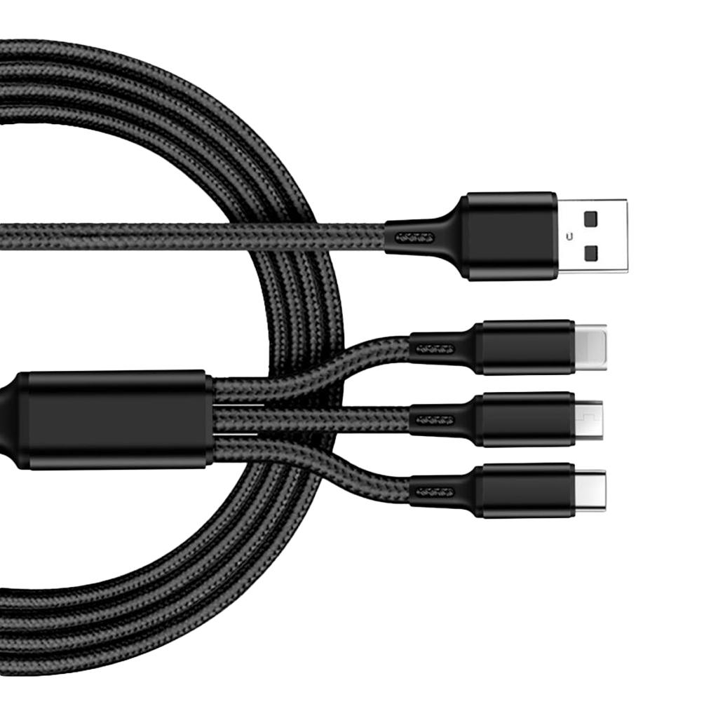 3 In 1 Multi USB Charging Cable For IPhone USB TYPE C Android Micro Cord