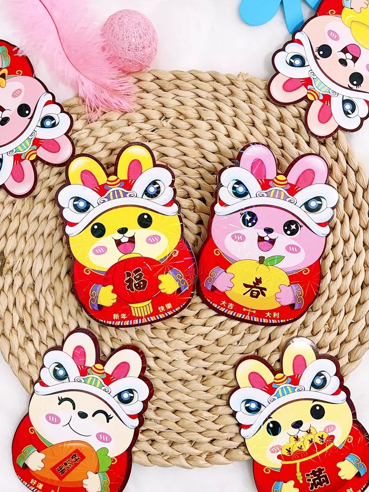 Lốc 6 bao xì 2023 Quý Mão Hình 3D Ép Nhũ Dễ Thương Mẫu Mới Nhất